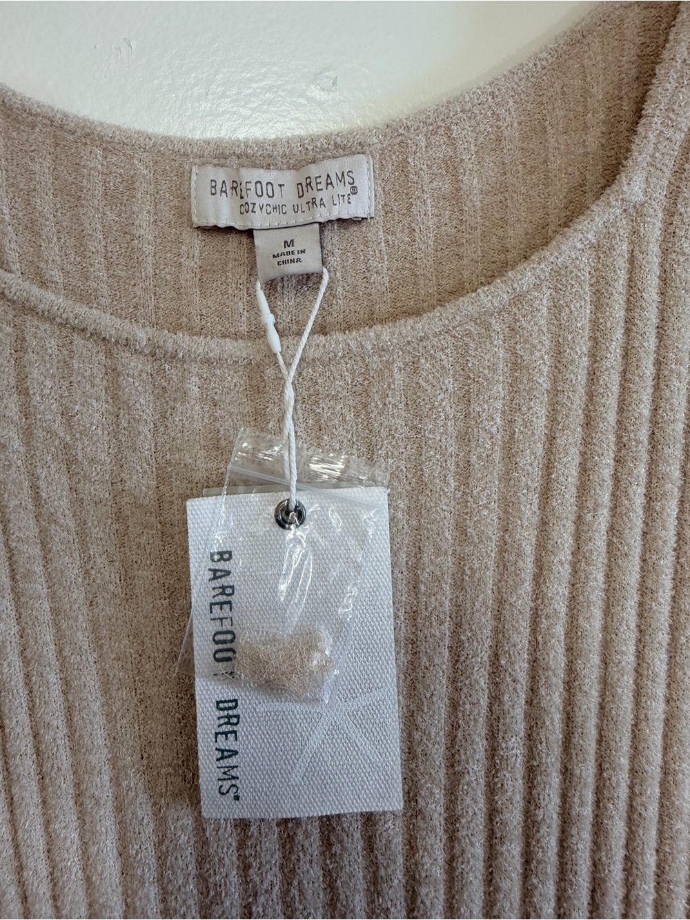 Barefoot Dreams CozyChic Ultra Lite Rib Midi Dress in Stone Medium NWT - Picture 10 of 11